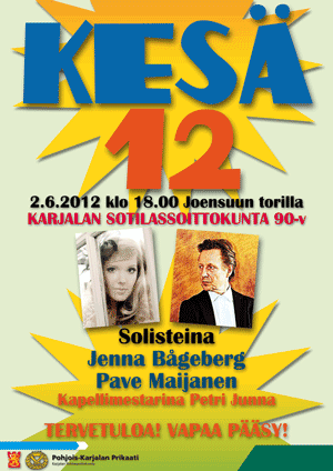 Kesä 12 Karjalan Sotilassoittokunnan viihdeshop Joensuun torilla